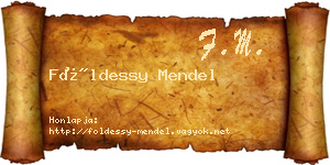 Földessy Mendel névjegykártya